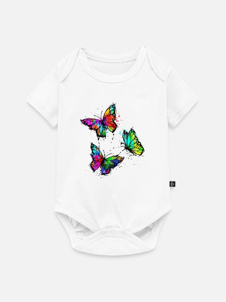 Strassenkunst Schmetterling Kunst Graffiti - Baby Premium Kurzarmbody - Weiß