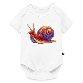 Schnecke - Baby Premium Kurzarmbody - Weiß - Vorne