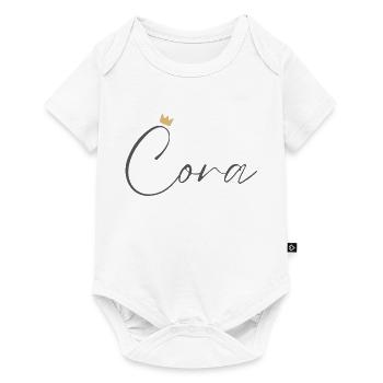 Prinzessin Cora Crown Hemd – Name mit Buchstabe C - Baby Premium Kurzarmbody - Weiß - Vorne