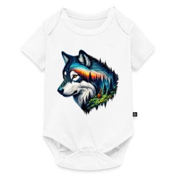 Wolf - Baby Premium Kurzarmbody - Weiß - Vorne