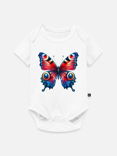 Schmetterling - Baby Premium Kurzarmbody - Weiß
