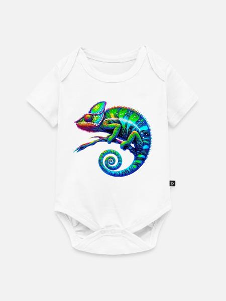 Chamäleon - Baby Premium Kurzarmbody - Weiß