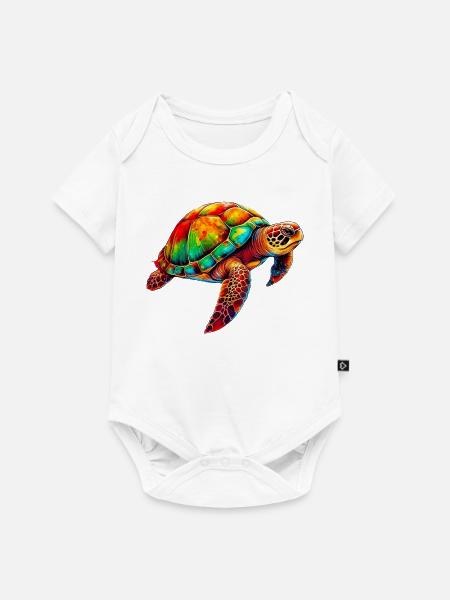 Schildkröte - Baby Premium Kurzarmbody - Weiß