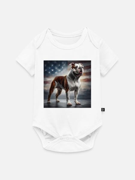 Bulldogge - Baby Premium Kurzarmbody - Weiß