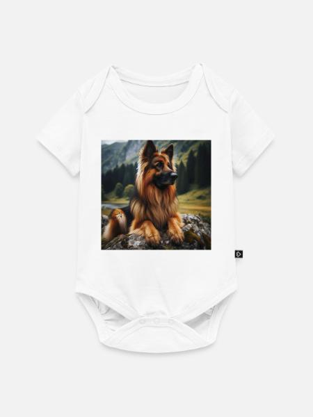 Deutscher Schäferhund Kunst - Baby Premium Kurzarmbody - Weiß