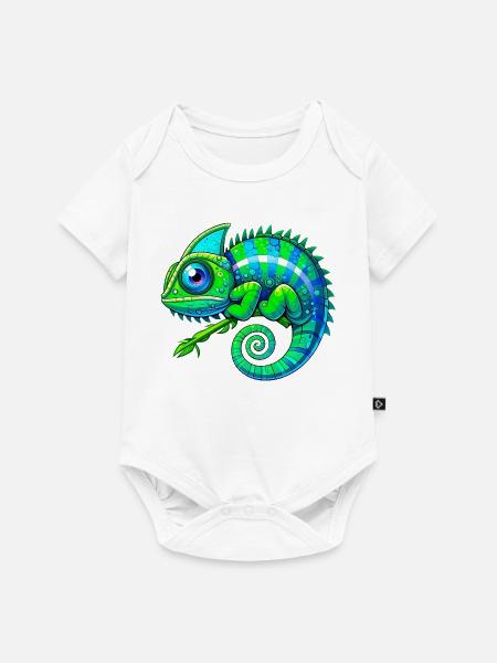Chamäleon - Baby Premium Kurzarmbody - Weiß