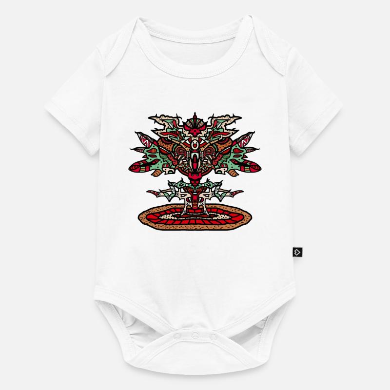 Robot-Drachenbaum tattoo - Baby Premium Kurzarmbody - Weiß
