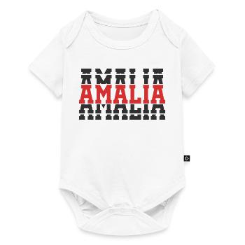 Amalia t-shirt t-shirt idée cadeau texte empilé - Body à manches courtes Premium Bébé - blanc - Devant