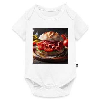 Serrano-Schinken-Tomaten-Sandwich - Baby Premium Kurzarmbody - Weiß - Vorne
