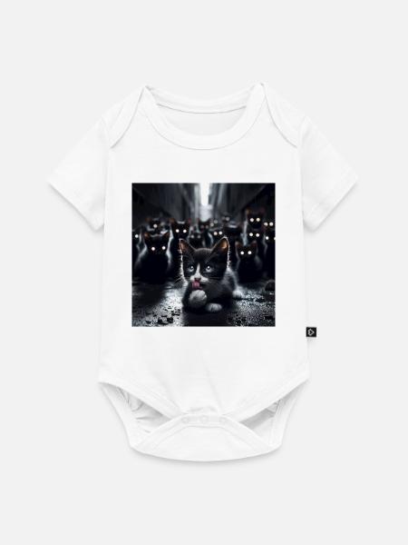 Streunende Kätzchen - Baby Premium Kurzarmbody - Weiß