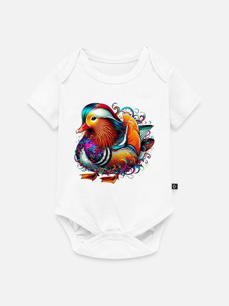 Mandarinente - Baby Premium Kurzarmbody - Weiß
