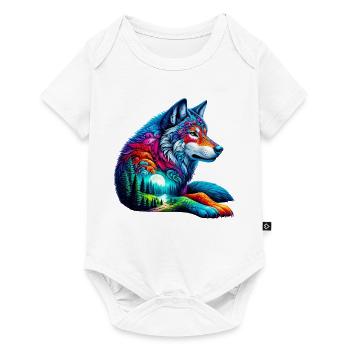 Wolf - Baby Premium Kurzarmbody - Weiß - Vorne