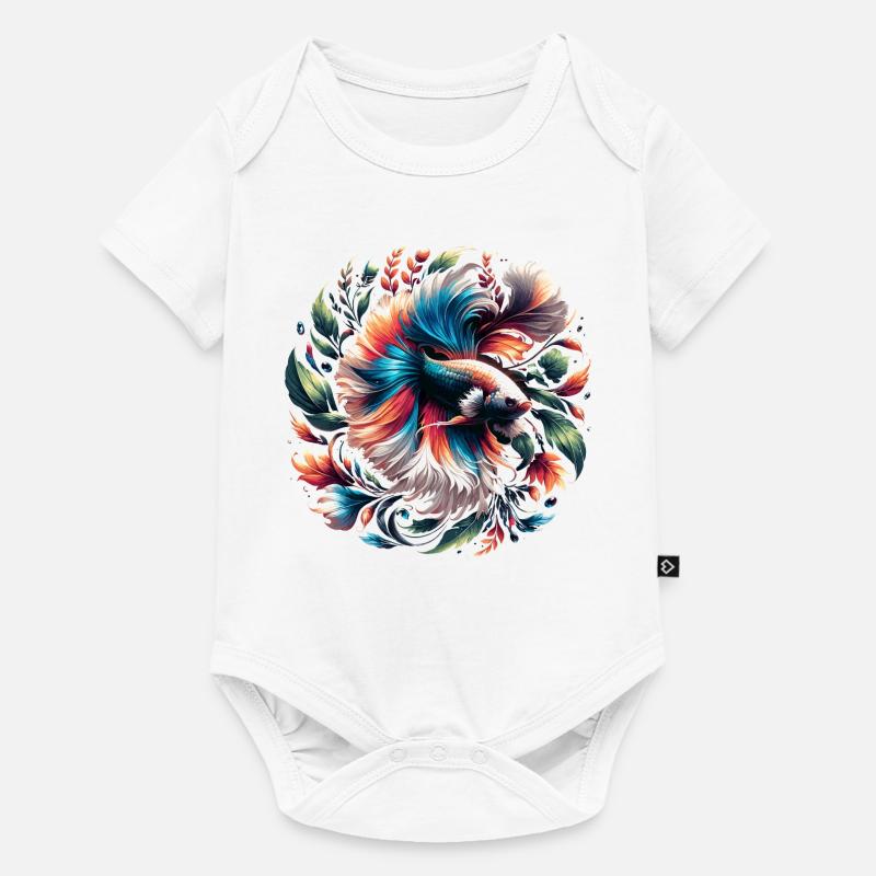 Siamesische Kampffisch, Betta splendens, Bettafan - Baby Premium Kurzarmbody - Weiß