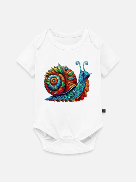 Schnecke - Baby Premium Kurzarmbody - Weiß