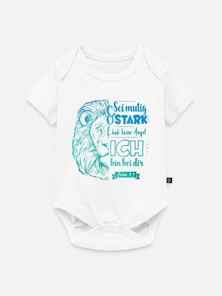 Josua 1 9 - Sei mutig und stark - Baby Premium Kurzarmbody - Weiß