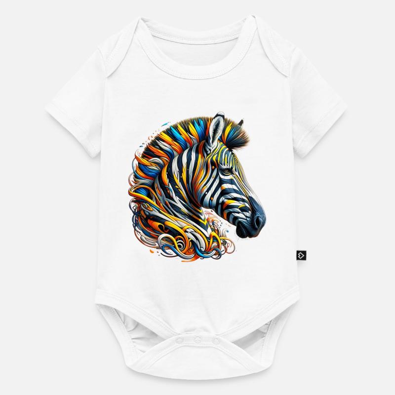 Zebra - Baby Premium Kurzarmbody - Weiß
