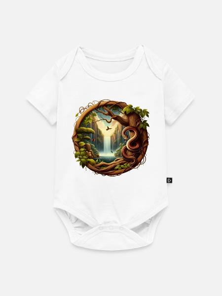 Schlange vor Wasserfall 1 - Baby Premium Kurzarmbody - Weiß