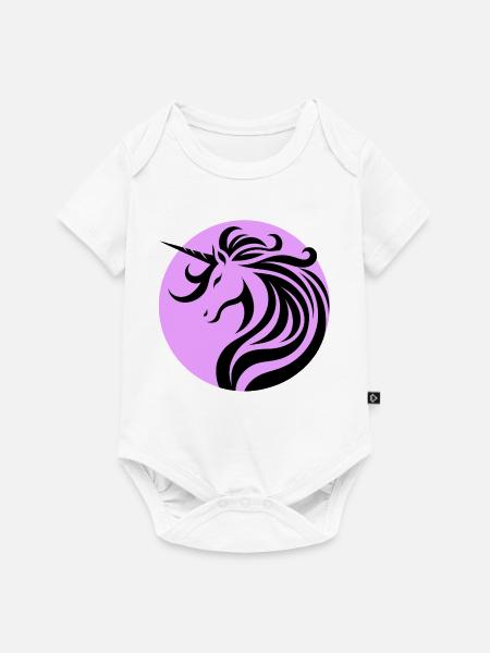 Einhornsegen Lavendel - Baby Premium Kurzarmbody - Weiß