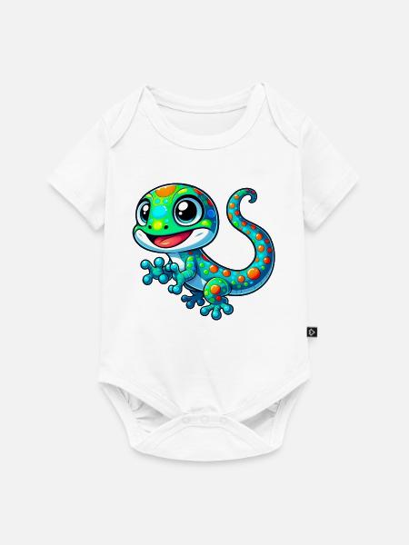 Gecko - Baby Premium Kurzarmbody - Weiß