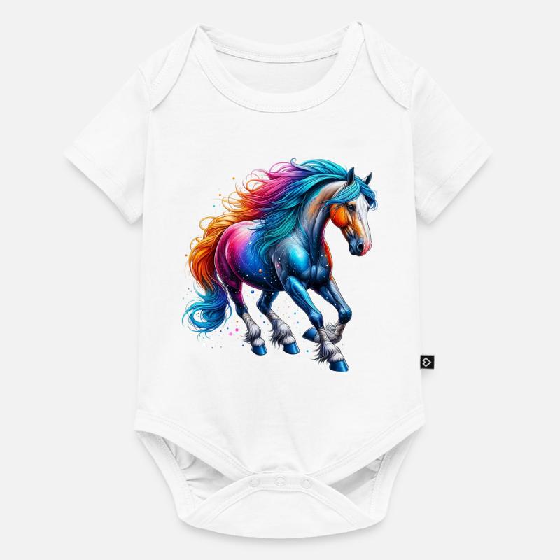 Pferd - Baby Premium Kurzarmbody - Weiß