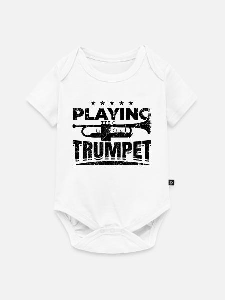 Zitat Trompete - Baby Premium Kurzarmbody - Weiß