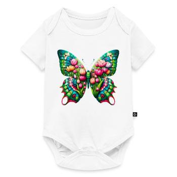 Papillon Fleurs Tulipes Tulipe Hollande - Body à manches courtes Premium Bébé - blanc - Devant