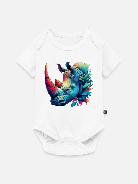 Nashorn - Baby Premium Kurzarmbody - Weiß