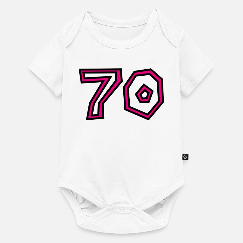 70. 70 ANS. 70e ANNIVERSAIRE. ANNIVERSAIRE 70 ANS. - Body à manches courtes Premium Bébé - blanc