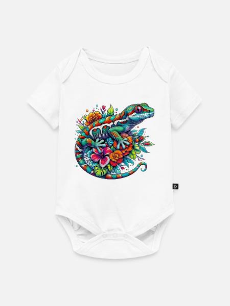 Gecko - Baby Premium Kurzarmbody - Weiß
