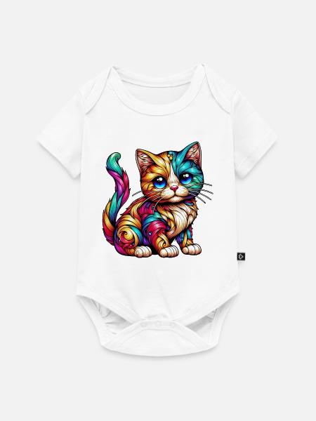 Katze - Baby Premium Kurzarmbody - Weiß