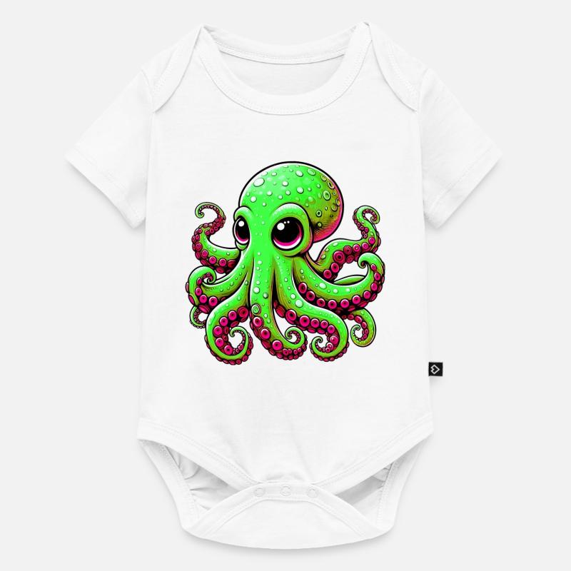 Krake - Baby Premium Kurzarmbody - Weiß
