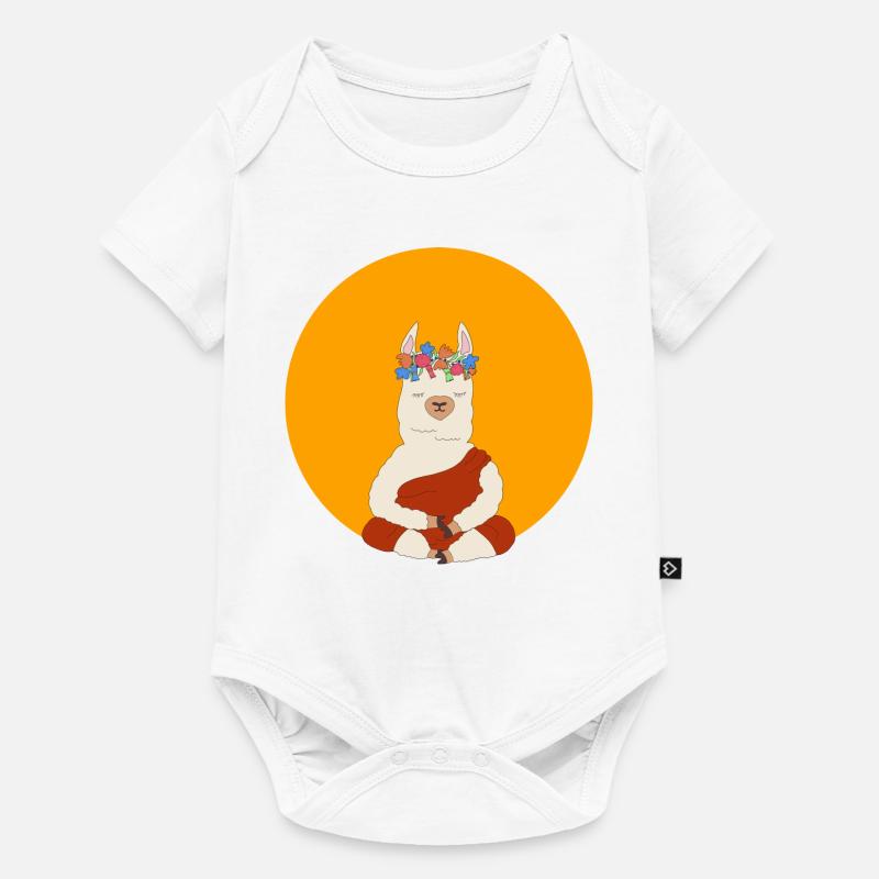 Lama méditant - Body à manches courtes Premium Bébé - blanc