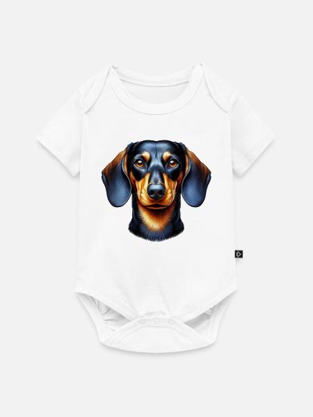 Dachshund - Baby Premium Kurzarmbody - Weiß
