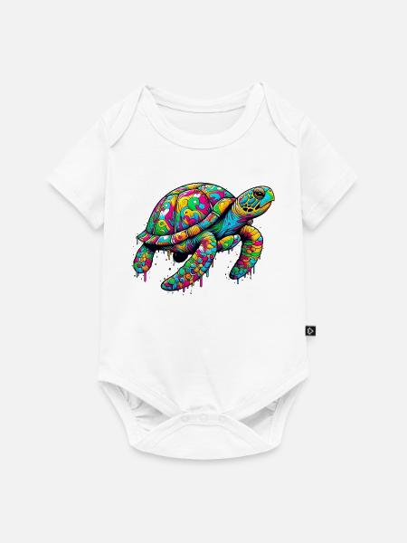 Schildkröte - Baby Premium Kurzarmbody - Weiß