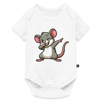 Rat and Mouse Dabbing Cartoon - Baby Premium short-sleeve bodysuit - white - Front