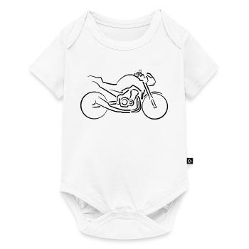 Motorrad Naked-Bike Konturen minimalistisch - Baby Premium Kurzarmbody - Weiß - Vorne