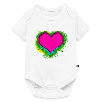 coeur coloré - Body à manches courtes Premium Bébé - blanc - Devant