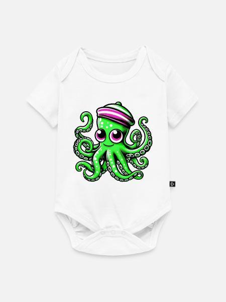 Krake - Baby Premium Kurzarmbody - Weiß