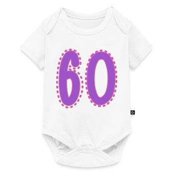 60. 60 ANS. 60e ANNIVERSAIRE. ANNIVERSAIRE 60 ANS. - Body à manches courtes Premium Bébé - blanc - Devant