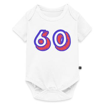 60. 60 ANS. 60e ANNIVERSAIRE. ANNIVERSAIRE 60 ANS. - Body à manches courtes Premium Bébé - blanc - Devant