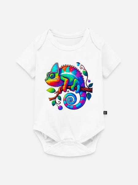 Chamäleon - Baby Premium Kurzarmbody - Weiß