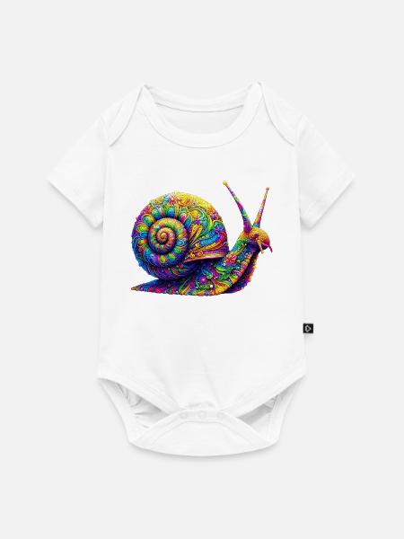 Schnecke - Baby Premium Kurzarmbody - Weiß