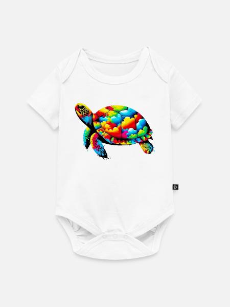 Schildkröte - Baby Premium Kurzarmbody - Weiß