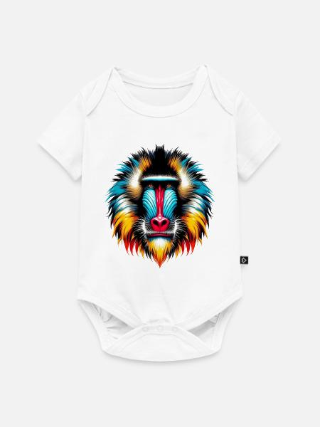 Mandrill-Affe - Baby Premium Kurzarmbody - Weiß