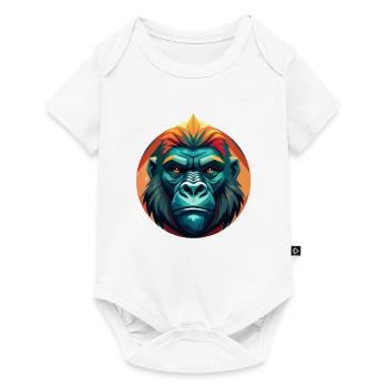 Tribal Neon Gorilla - Baby Premium short-sleeve bodysuit - white - Front