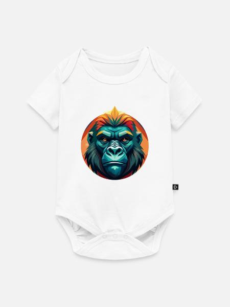 Stammes-Neon-Gorilla - Baby Premium Kurzarmbody - Weiß