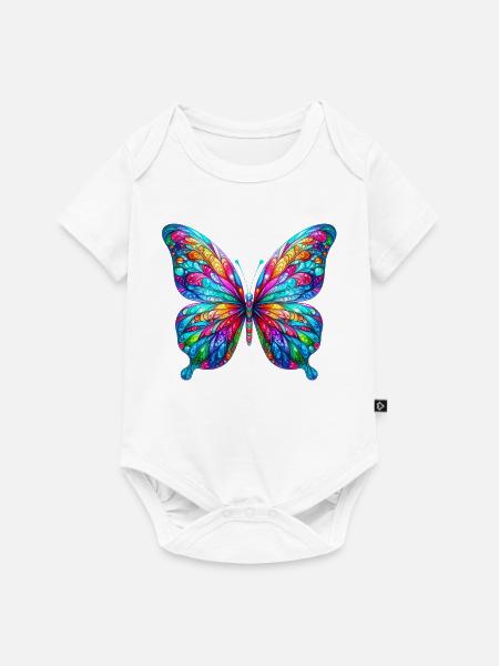 Schmetterling - Baby Premium Kurzarmbody - Weiß