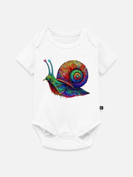 Schnecke - Baby Premium Kurzarmbody - Weiß