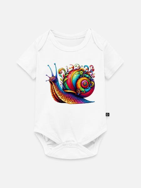 Schnecke - Baby Premium Kurzarmbody - Weiß