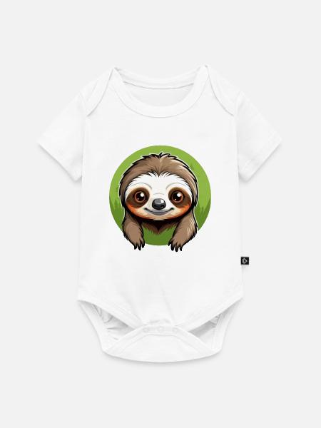 Lazy Tree Sloth - Baby Premium Kurzarmbody - Weiß